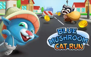 Play Blue Mushroom Cat Run now!