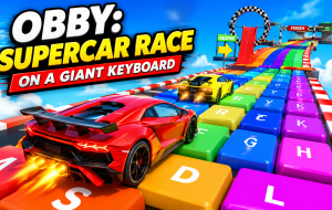 Play Obby: Supercar Race on a Giant Keyboard now!