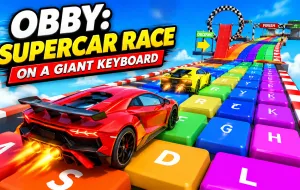 Play Obby: Supercar Race on a Giant Keyboard now!