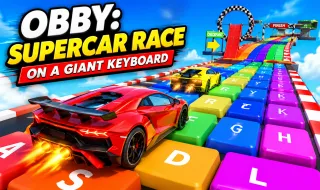 Obby: Supercar Race on a Giant Keyboard